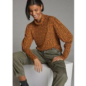 Anthropologie Puff-Sleeved Turtleneck Top Small